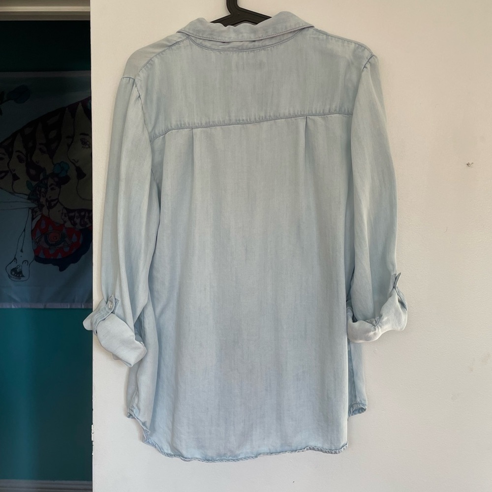 Coldwater Creek Sky Blue Button Up Lightweight Shirt - Picture 4 of 7